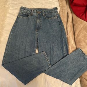 HM high rise mom jeans